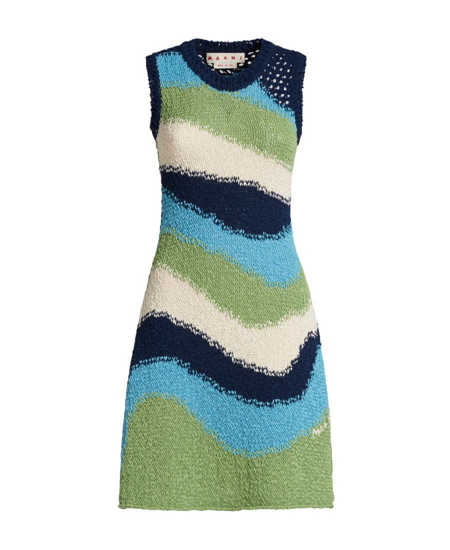 Marni Sleeveless Knitted Dress In Green