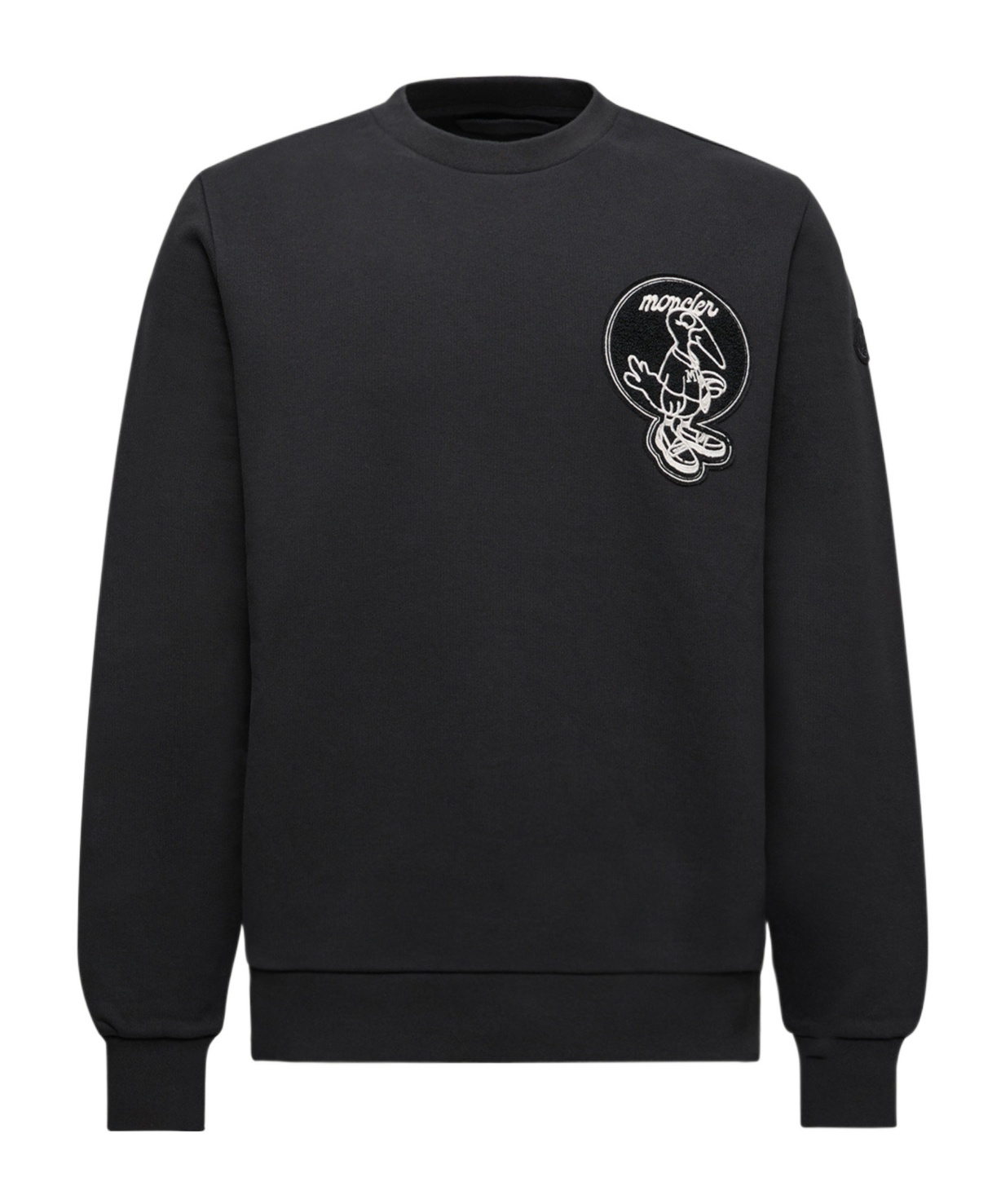 Moncler Mascot Patch Cotton Sweatshirt In Black