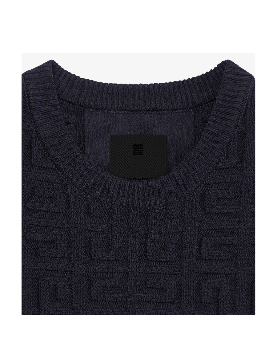 Givenchy Monogram-pattern Crew Neck Jumper In Blue