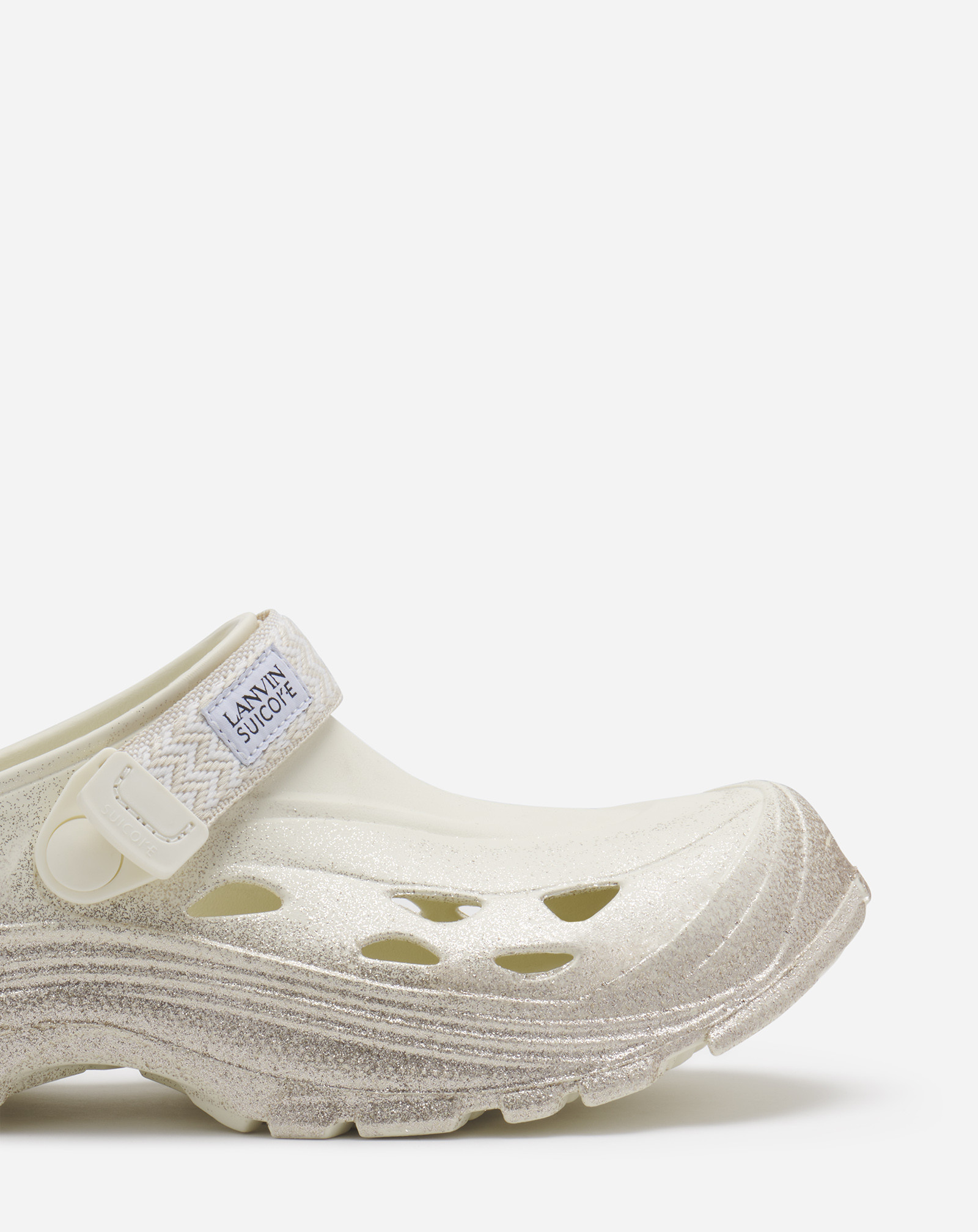 Lanvin Logo Patch Slip-on Slippers In White