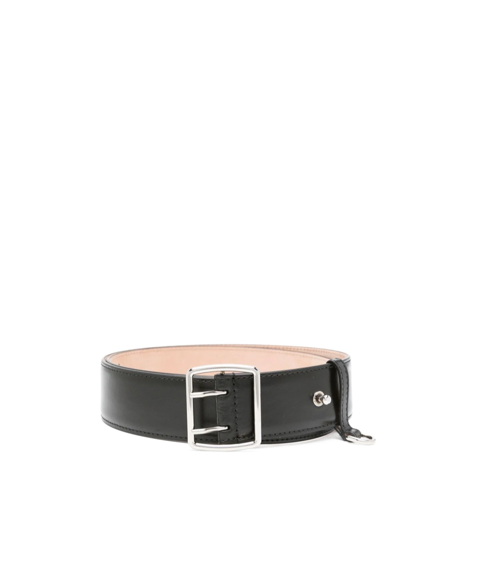Alexander Mcqueen Buckle-fastening Leather Belt In Black