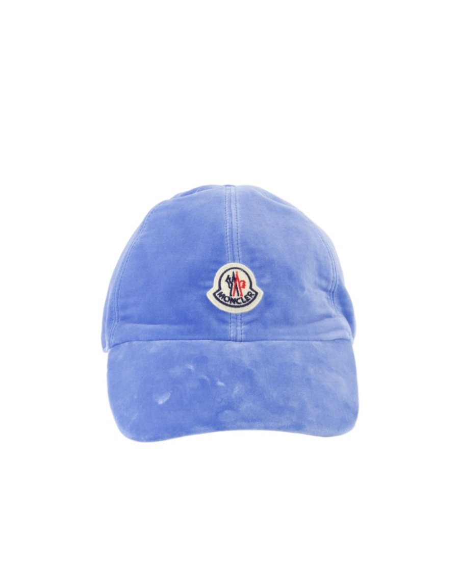 Moncler Logo-appliqué Cotton Baseball Cap In Blue