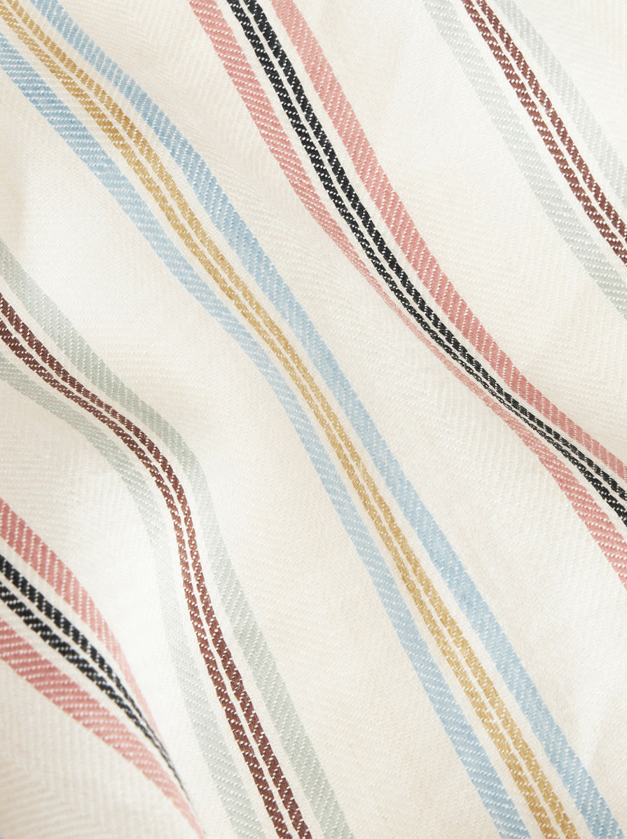 Etro Striped Linen Overshirt In White