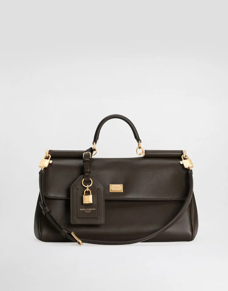 Dolce & Gabbana Women Brown Handbag With Key And Padlock Detail And Adjustable And Removable Shoulde In Brown
