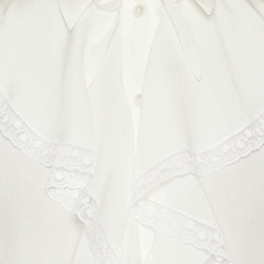 Alessandra Rich Ruffle-detailing Blouse In White