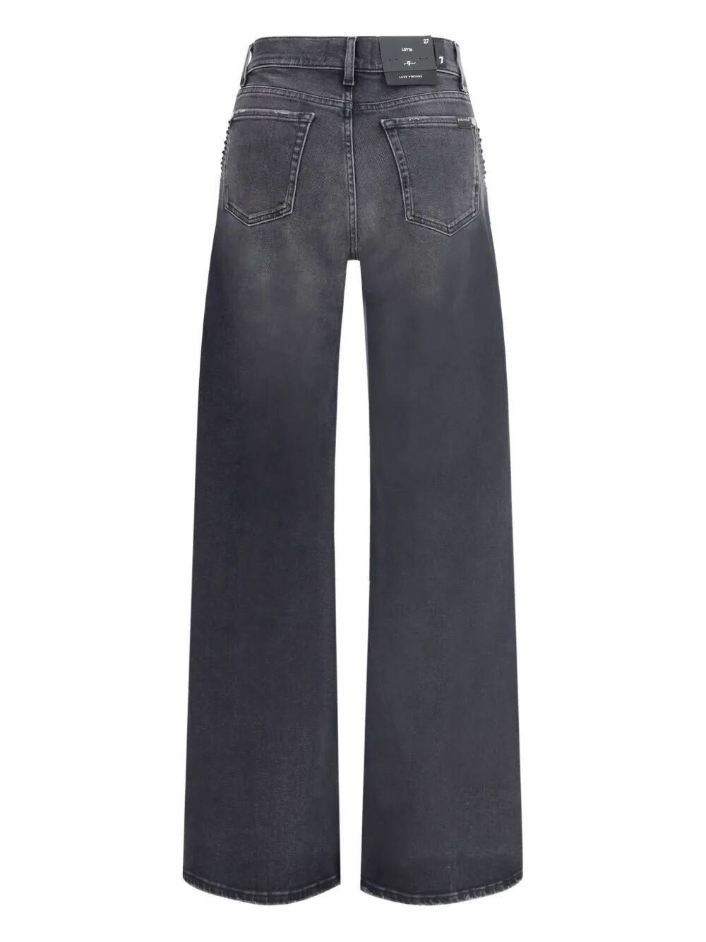 7 For All Mankind High-waisted Denim Pants In Gray