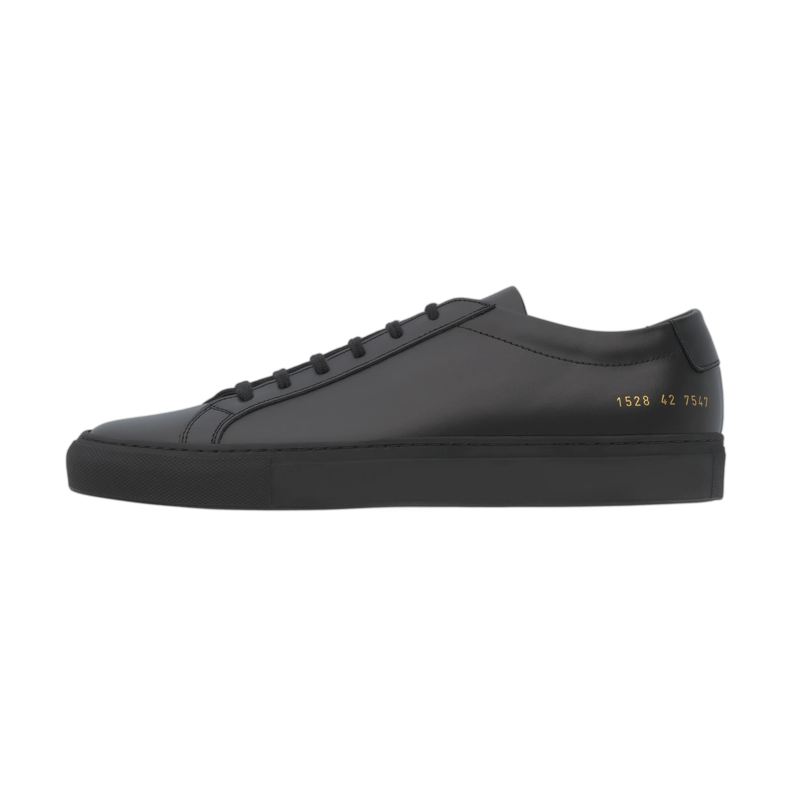 Common Projects Round Toe Low Top Sneakers With Flat Sole In Black