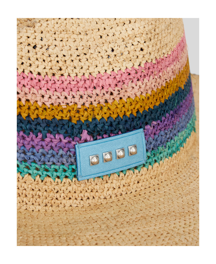 Etro Woven Stripe Sun Hat In Nude