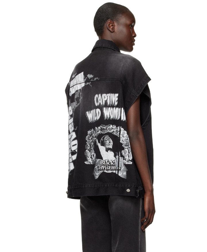 We11 Done Denim Vest In Black