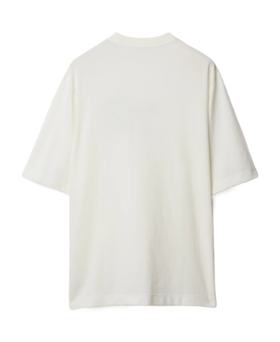 Burberry Logo Rose Cotton T-shirt In White