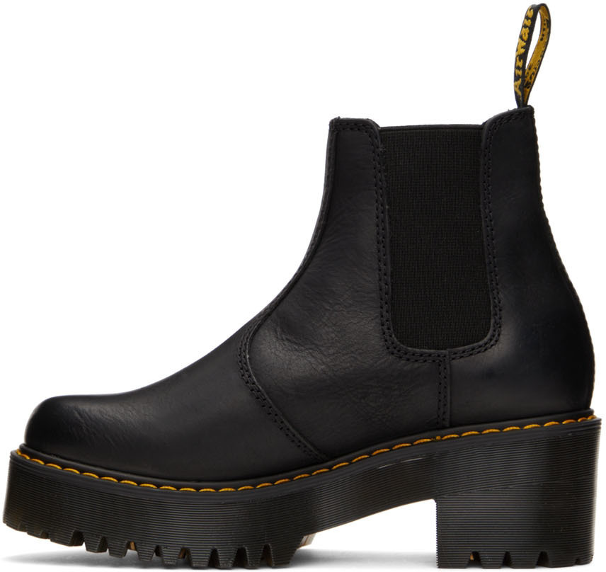 Dr. Martens' Black Round Head And Ankle Boots In Black