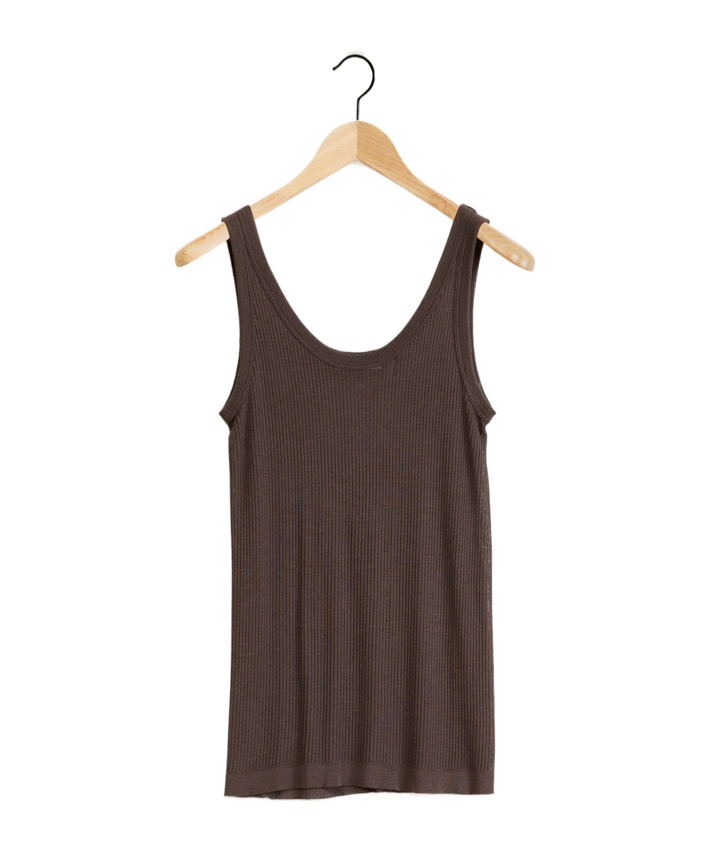 Lemaire Seamless Ribbed Tank Top In Brown