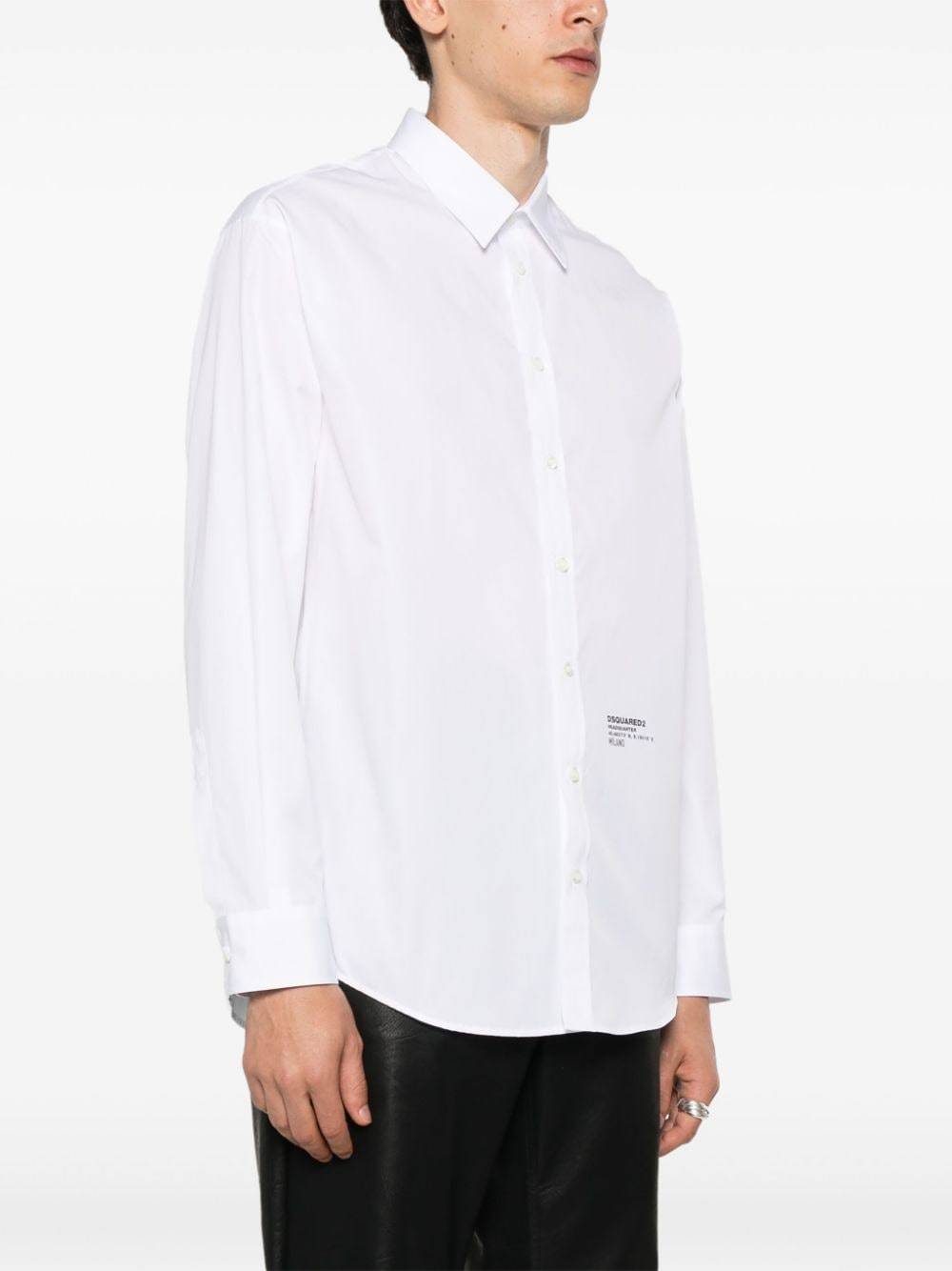 Shop Dsquared2 Logo Printed Curved Hem Shirt In White