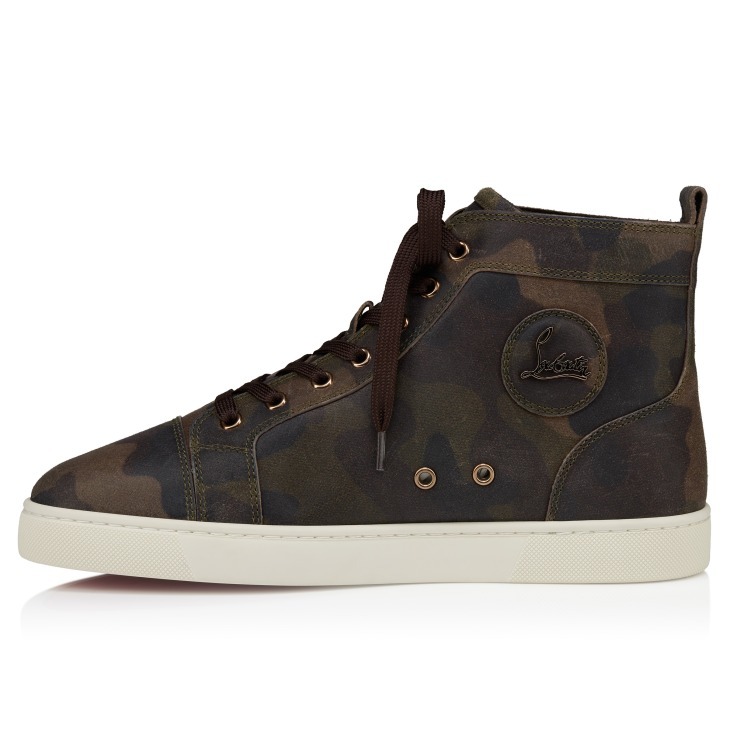 Christian Louboutin Louis Crosta Camouflage High Top Sneaker In Multi