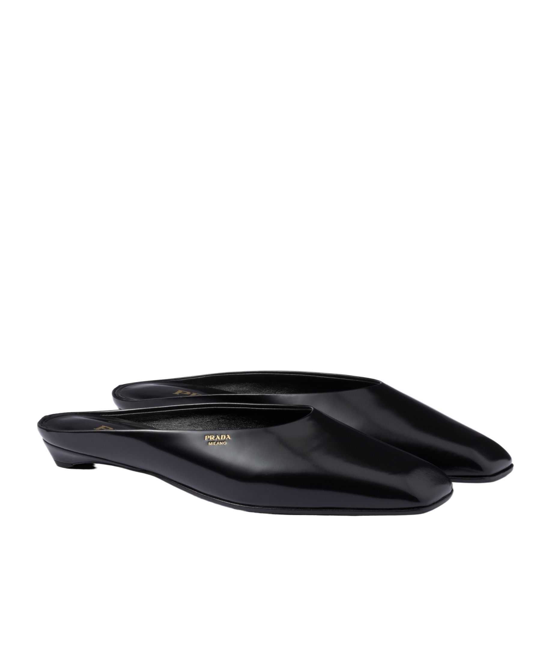 Prada Leather Sandals In Black
