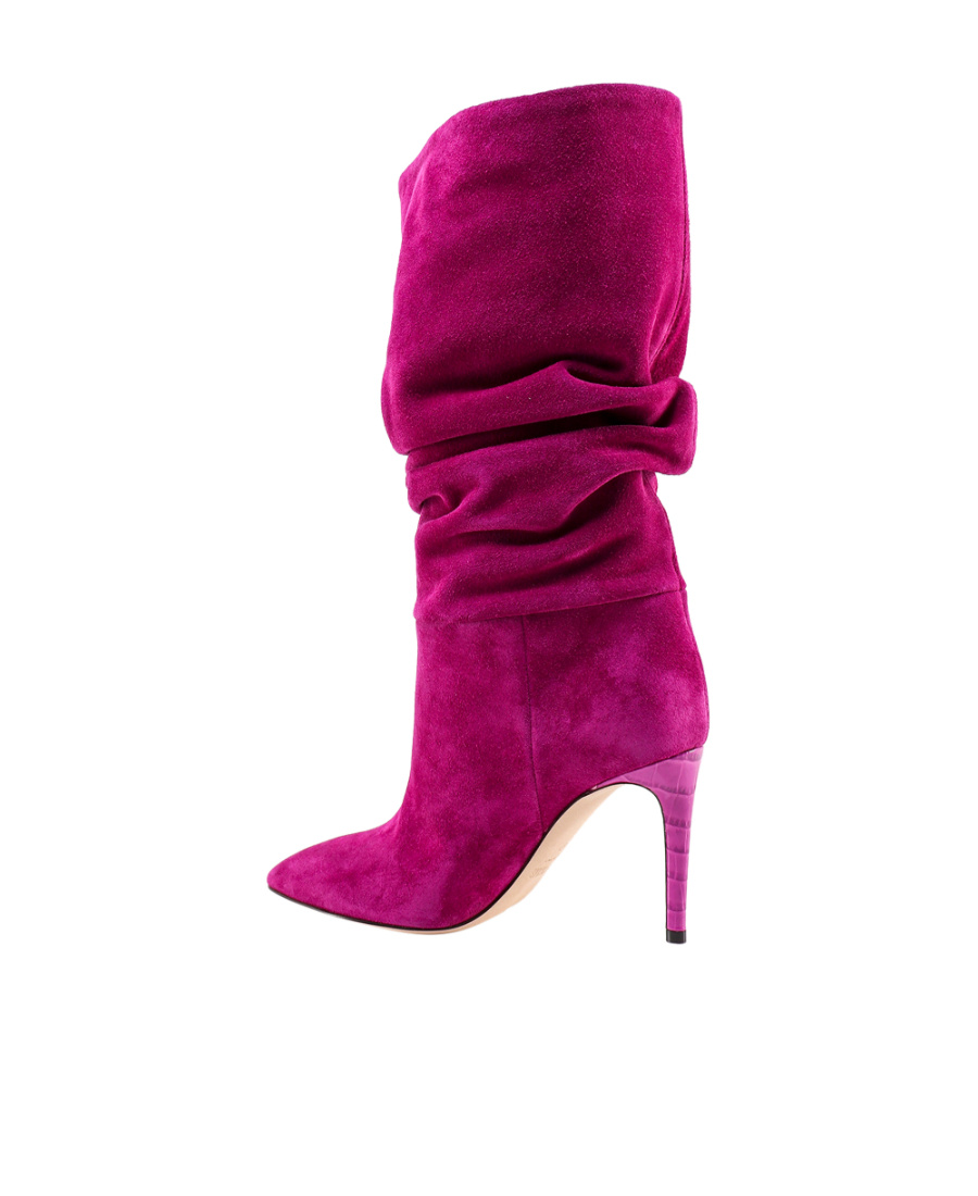 Paris Texas Slouchy Pointed Suede Boots In Purple