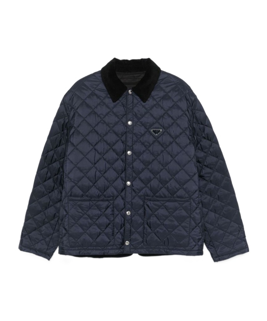 Prada Jacke Aus Gestepptem Re-nylon In Blue