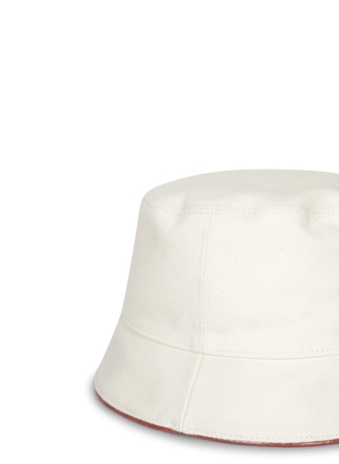 Dsquared2 Logo Printed Eyelet Detail Bucket Hat In White