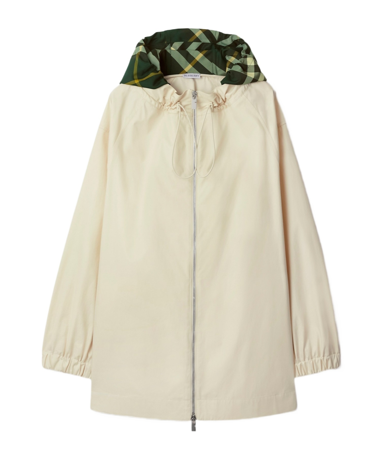Burberry Checkered Hood Cotton Parka In Nude