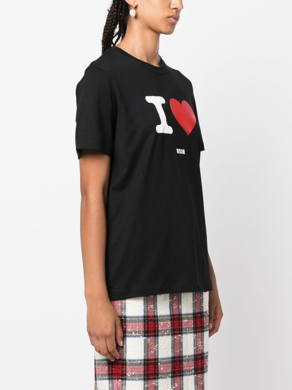 Msgm Logo-print Cotton T-shirt In Black