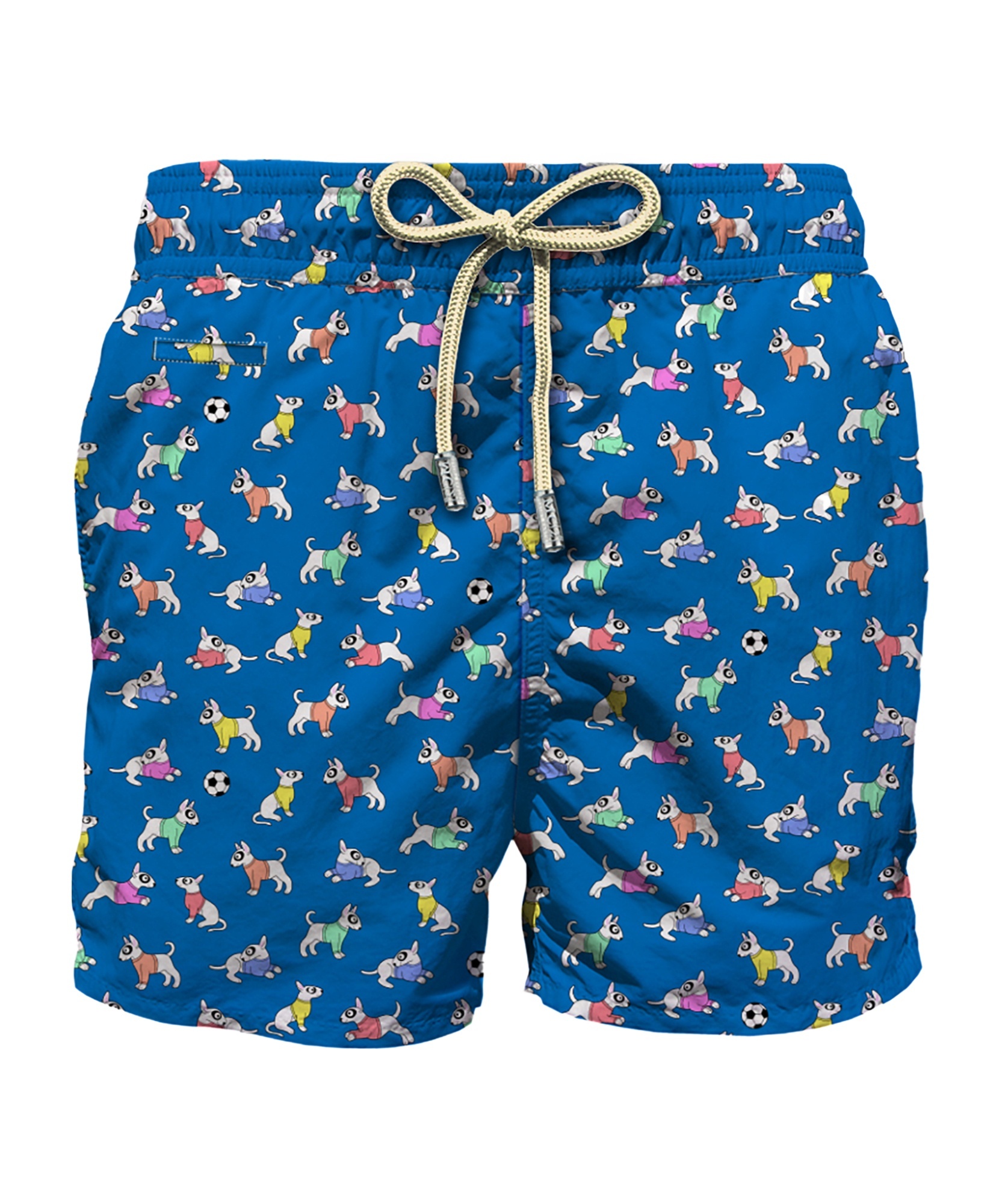 Mc2 Saint Barth Graphic Printed Drawstring Swim Shorts In Blue