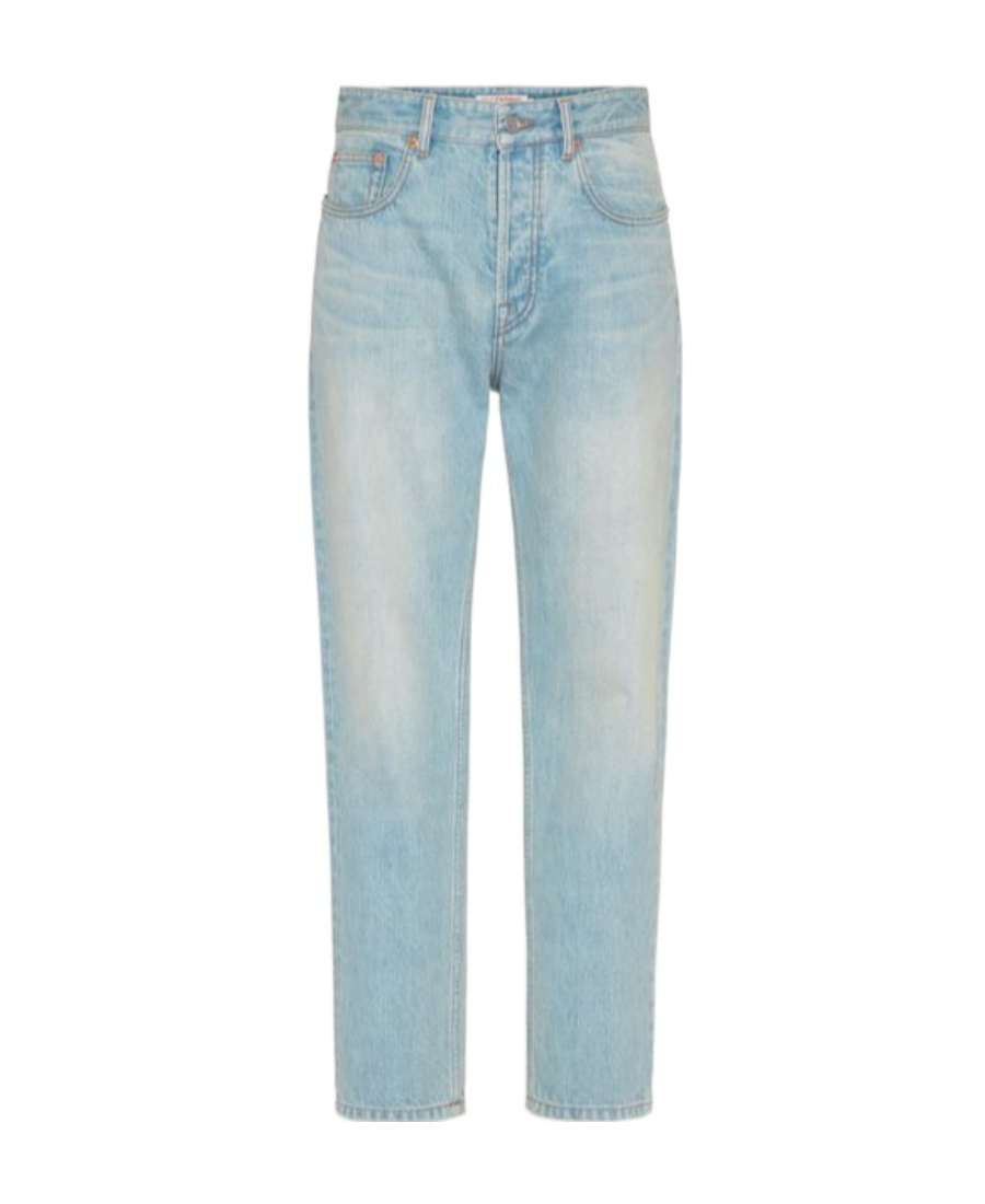 Valentino Mid-rise Tapered Jeans In Blue