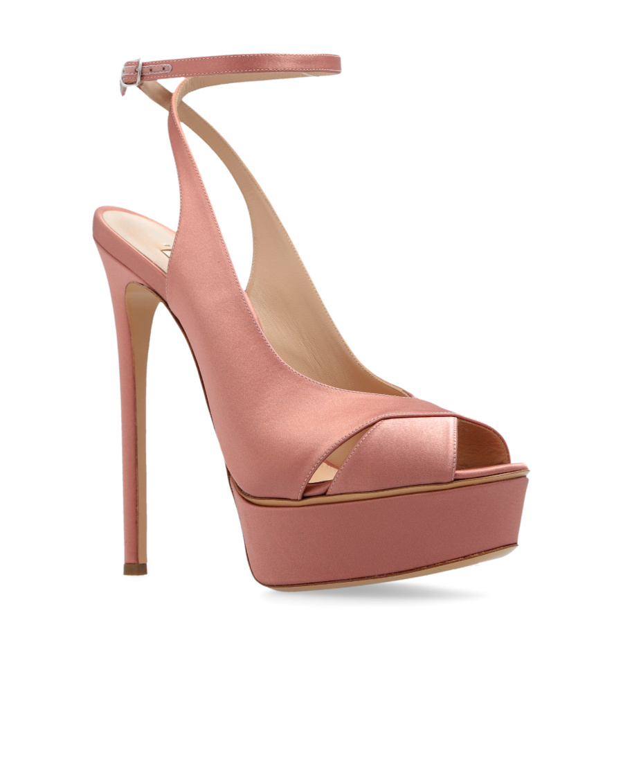 Casadei Flora Jolly 155mm Satin Sandals In Pink
