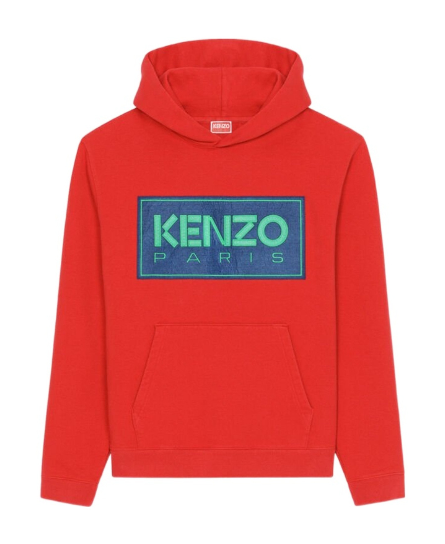 Kenzo Logo-print Cotton Hoodie In Red