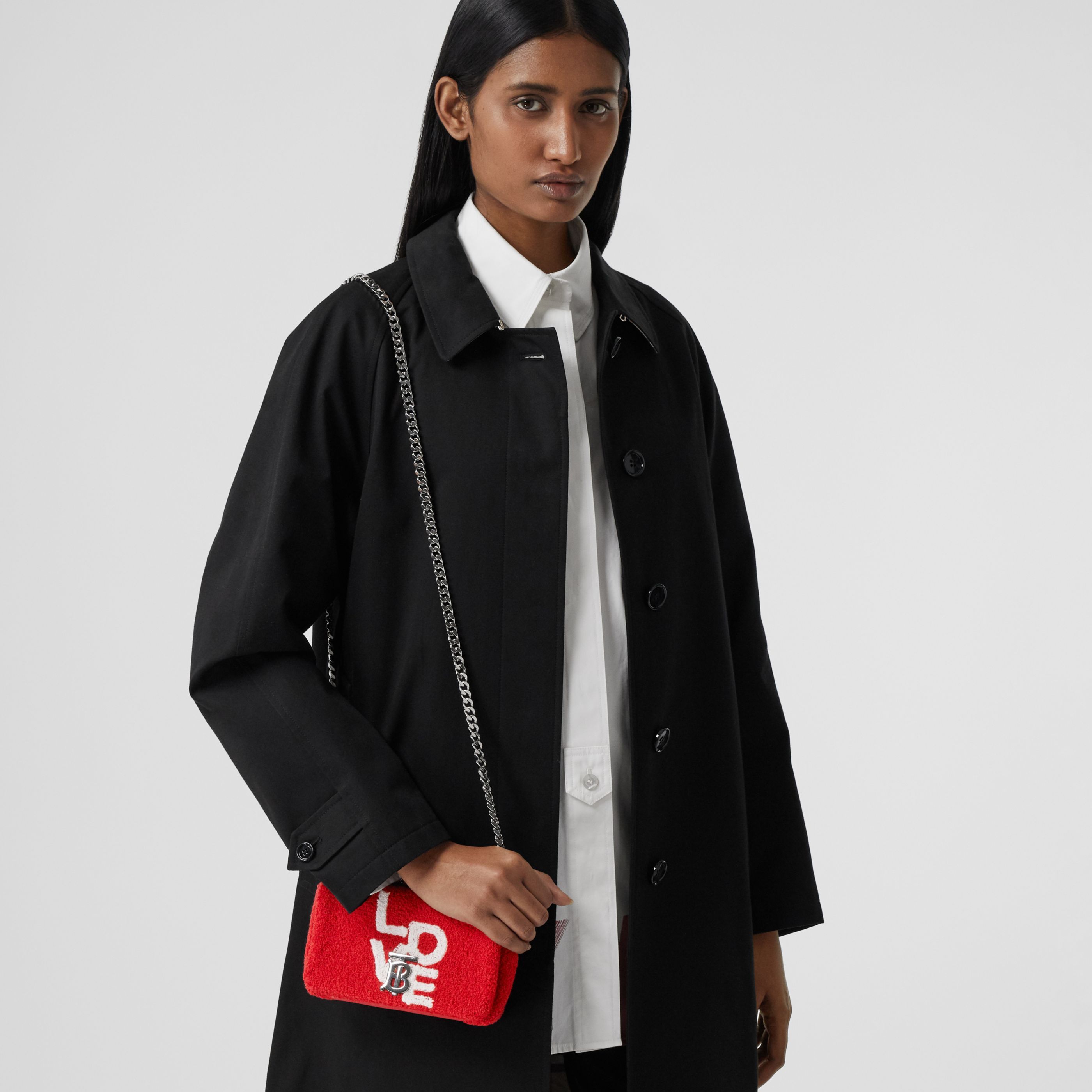 Burberry Mini Lola Love-motif Towelling Bag In Red