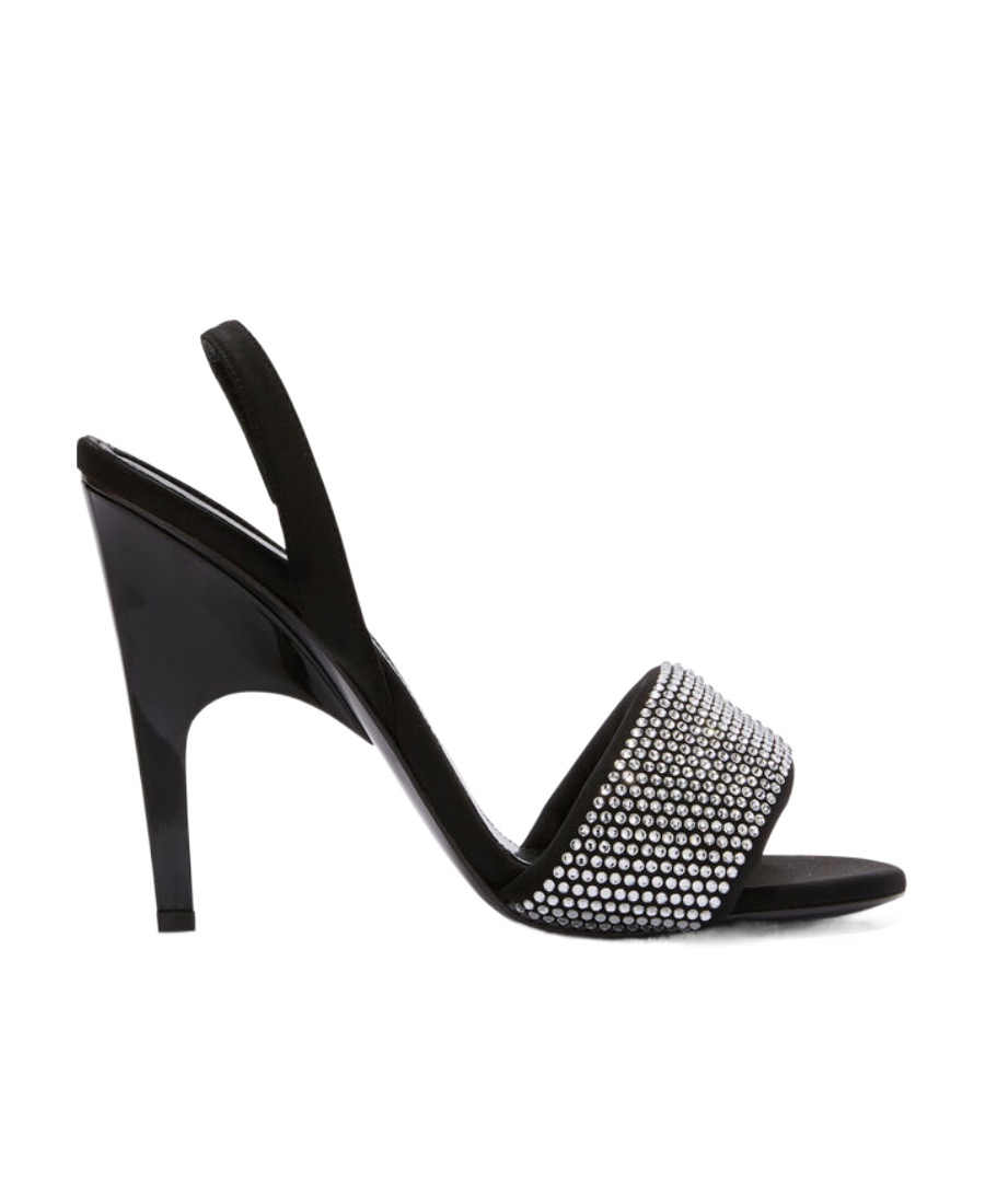 Attico Rem 105mm Crystal-embellished Sandals In Black