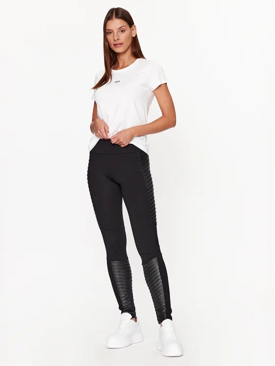 Ea7 Elastic Waist Leggings In Black