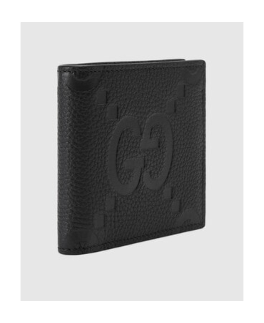 Gucci Jumbo Gg Leather Wallet In Black
