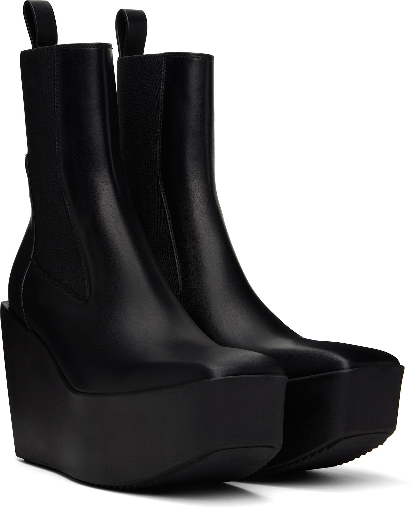 Rick Owens Thick Soled Chelsea Boots In Black