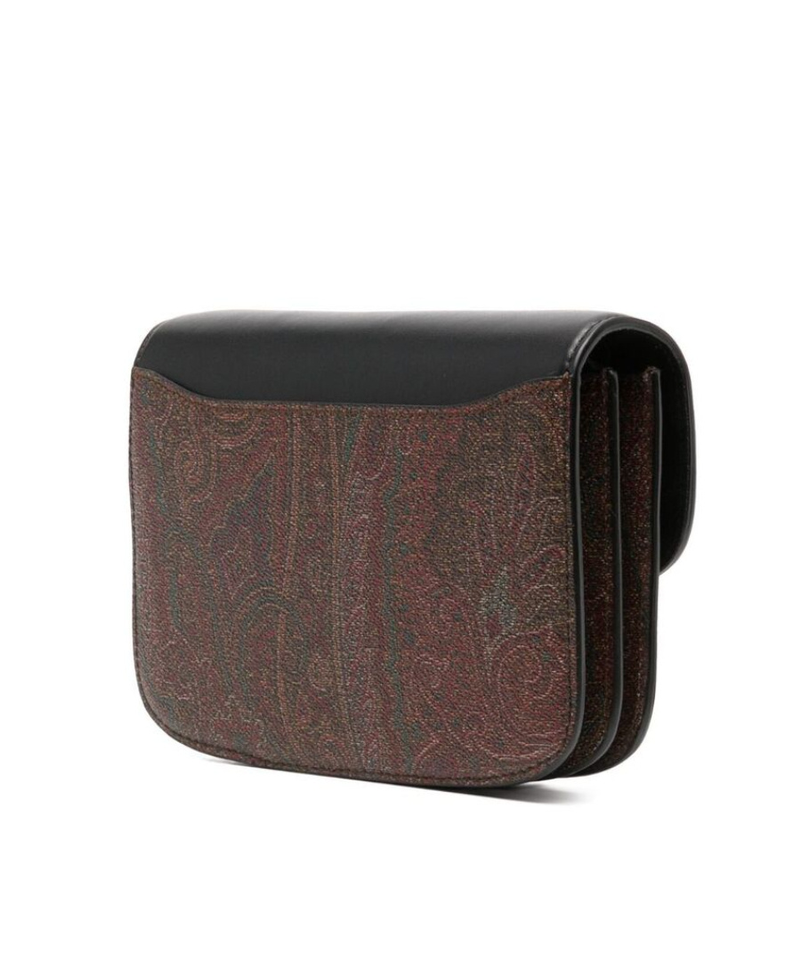 Etro Logo Shoulder Bag In Black