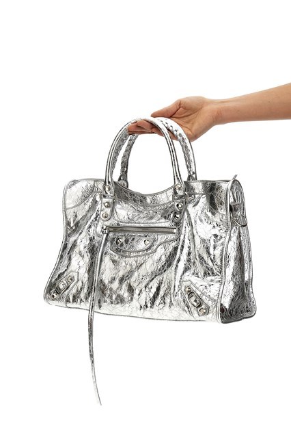 Balenciaga Le City Medium Handbag In Gray