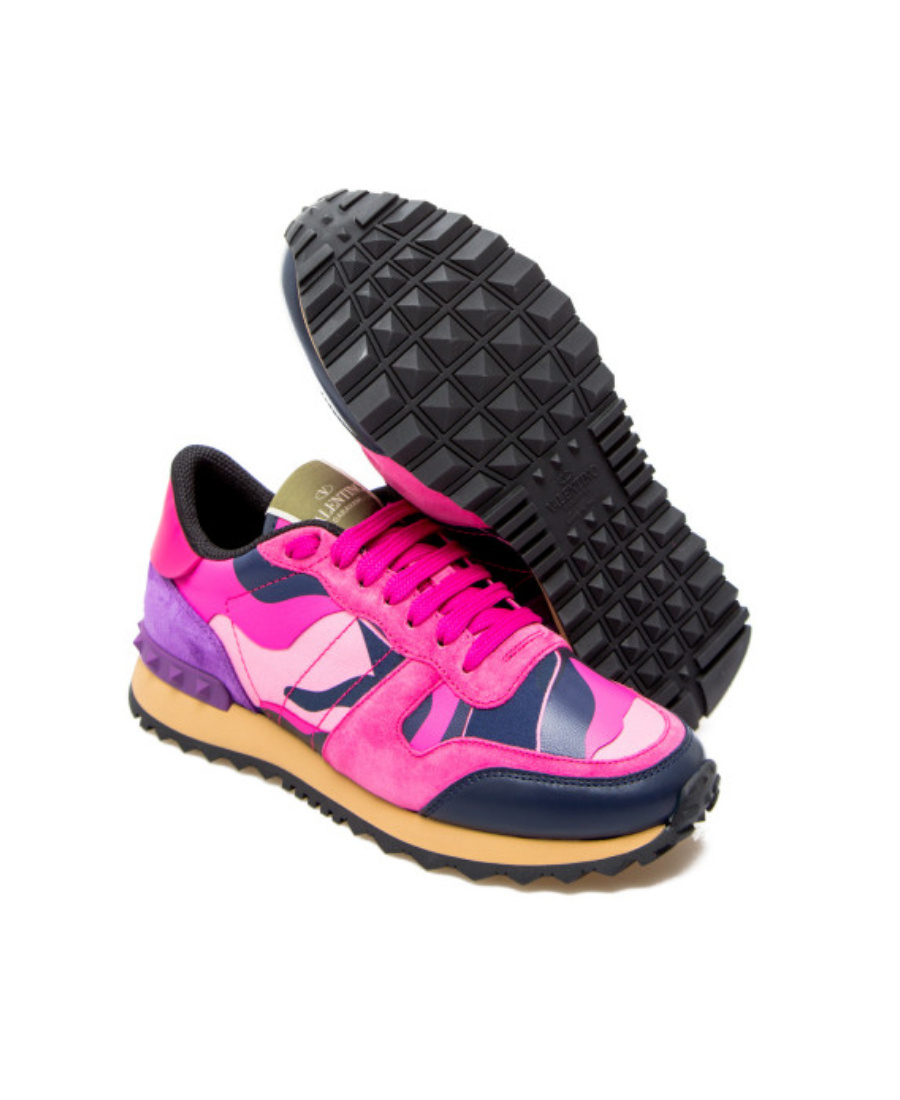 Valentino Rockrunner Leisure Sports Shoes In Pink