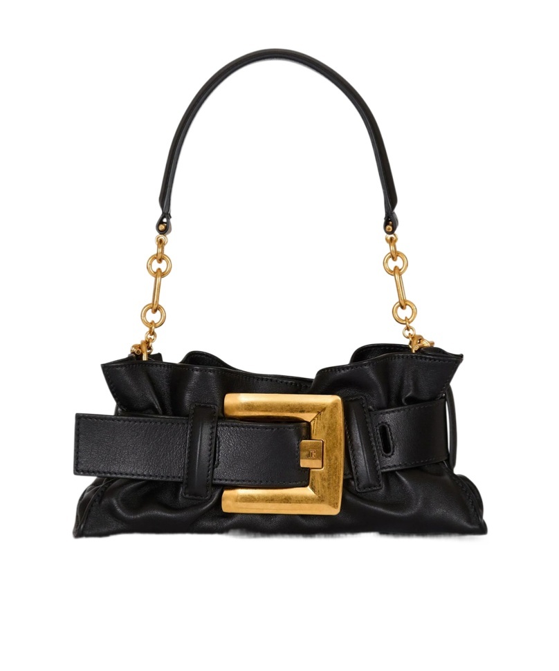 Balmain Mini Anthem Clutch Bag In Black