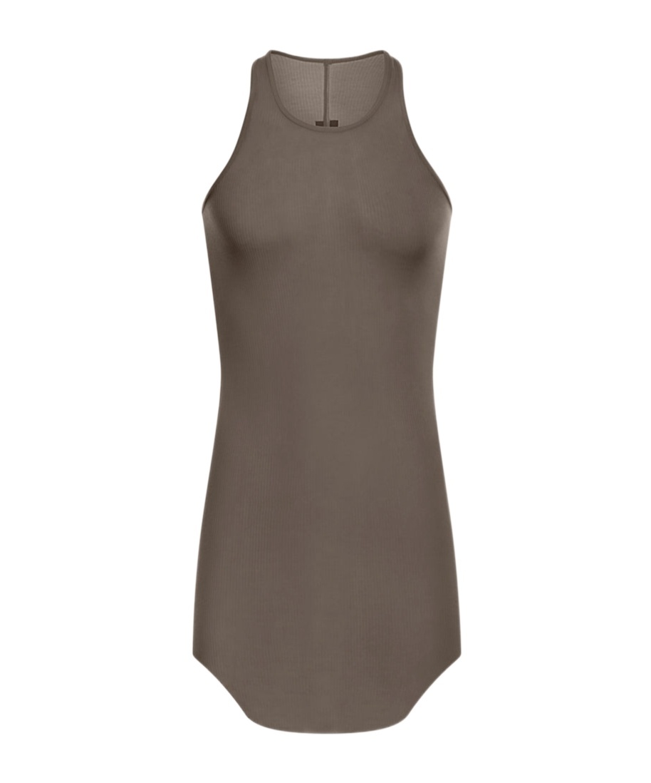 Rick Owens Gray Ribbed Tank Top In Green