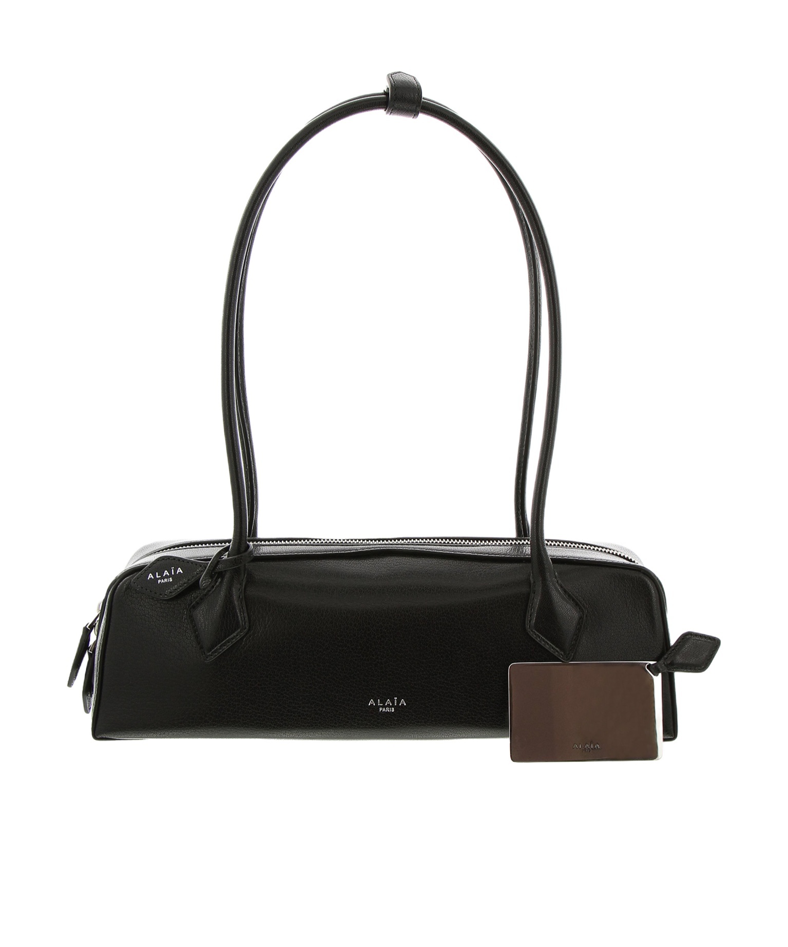 Alaïa Rectangular Black Shoulder Bag In Smooth Goat Leather In Black