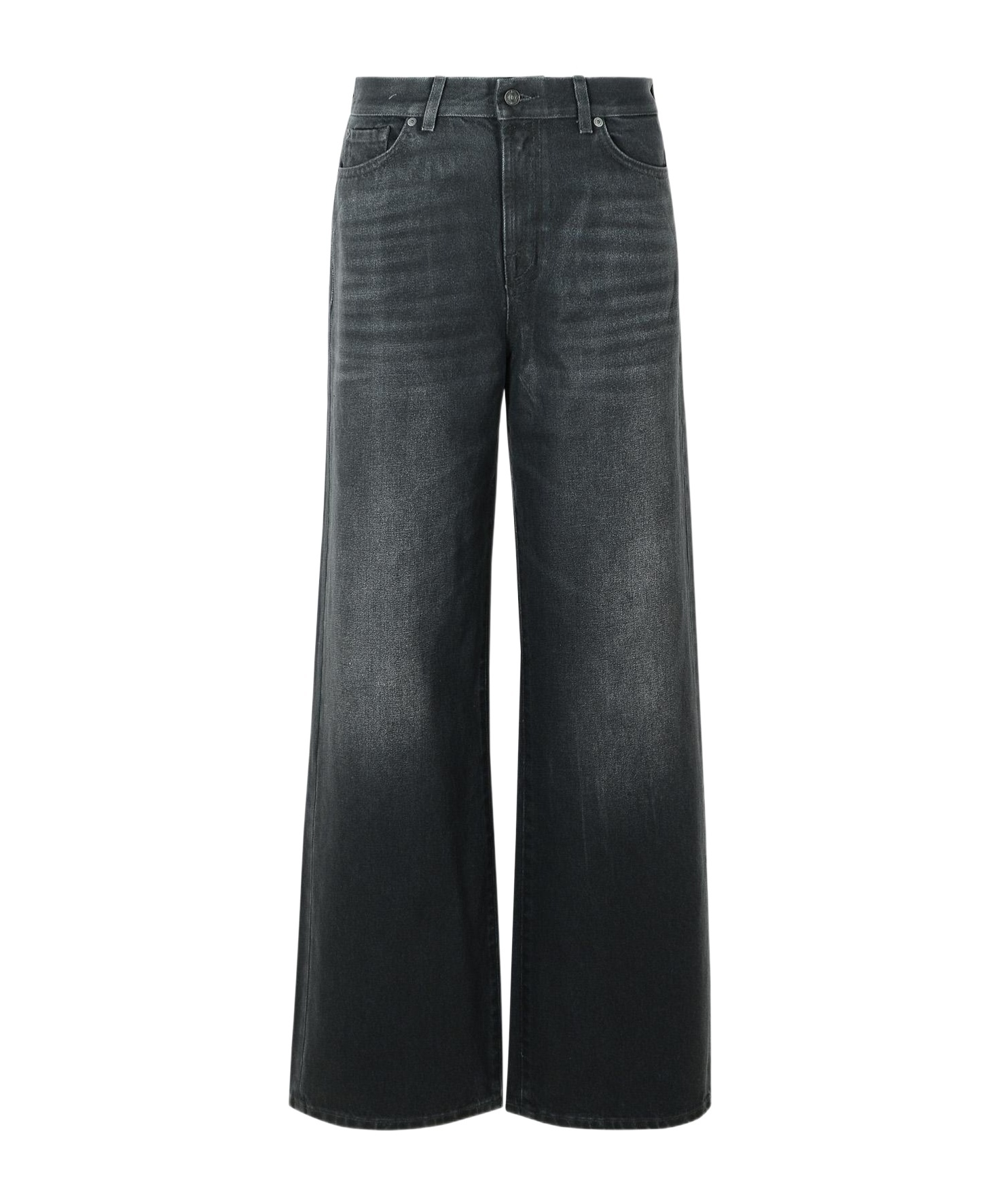 7 For All Mankind Belt-loop Jeans In Black