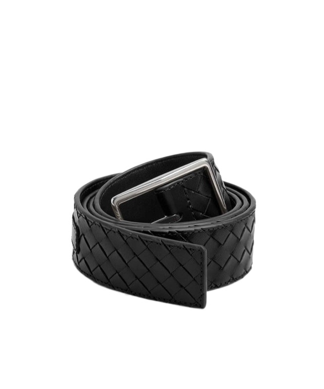 Shop Bottega Veneta Intrecciato Piccolo Belt In Black