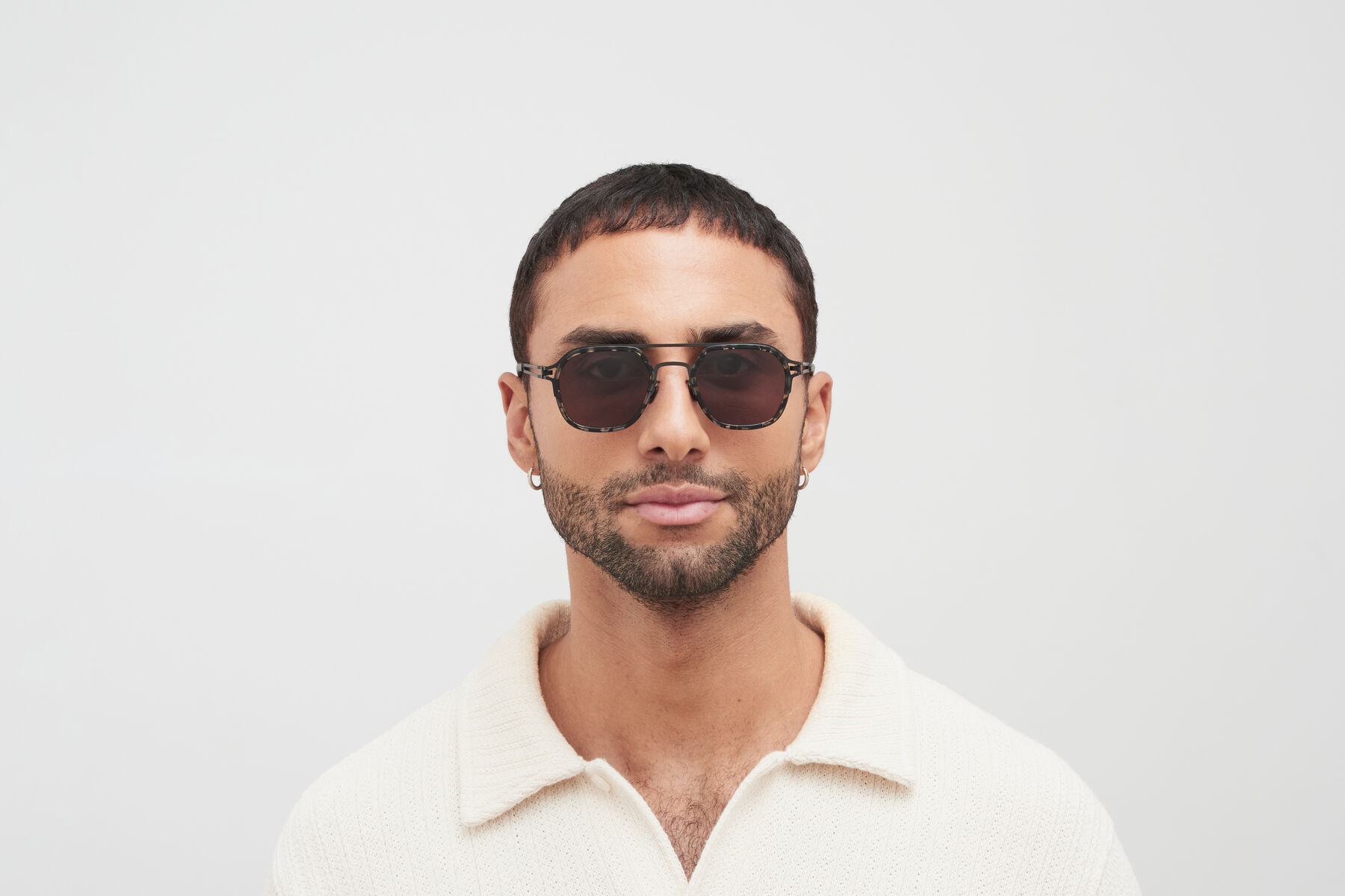 Mykita Logo Glasses In Brown