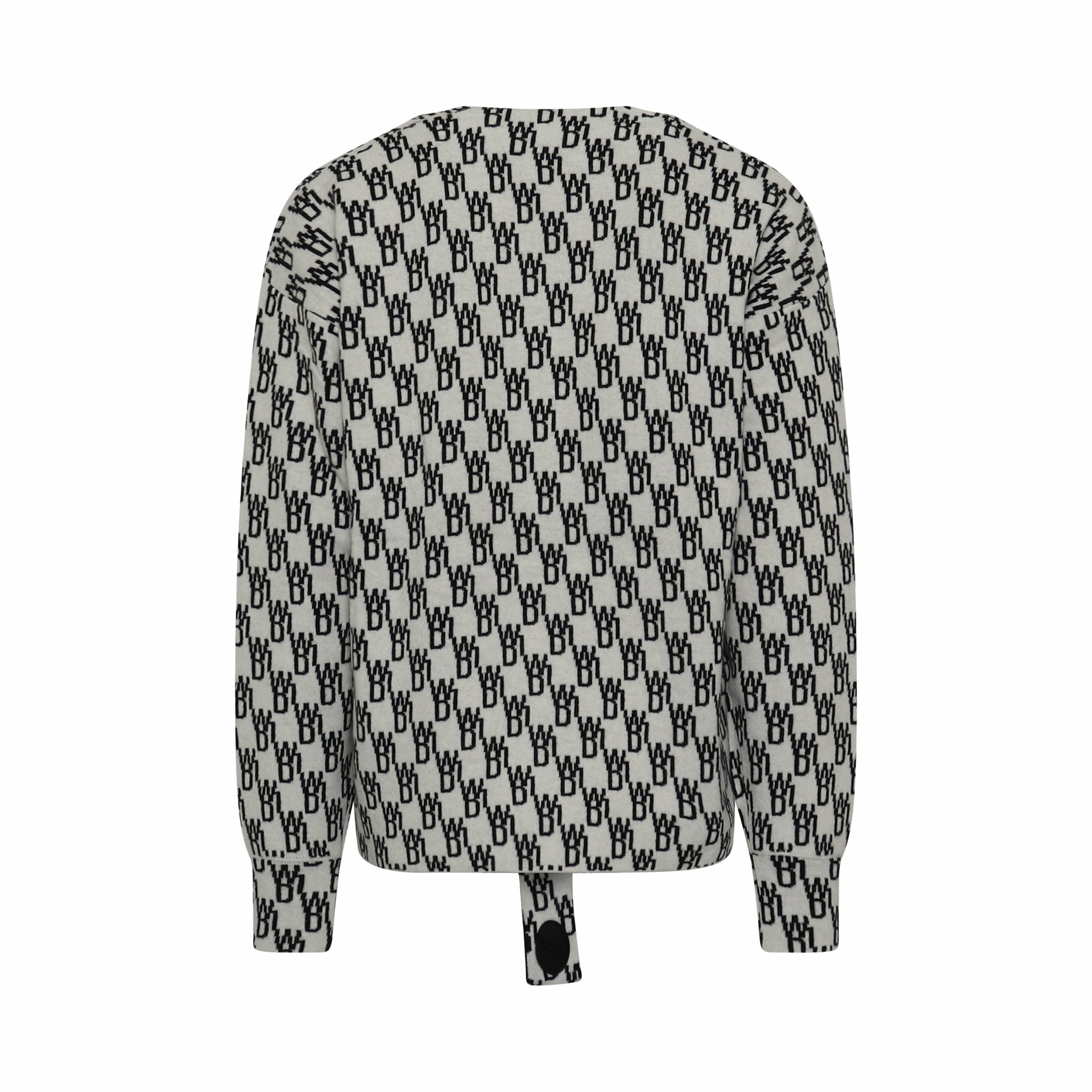 We11 Done Monogram-print Knitted Cardigan In Gray