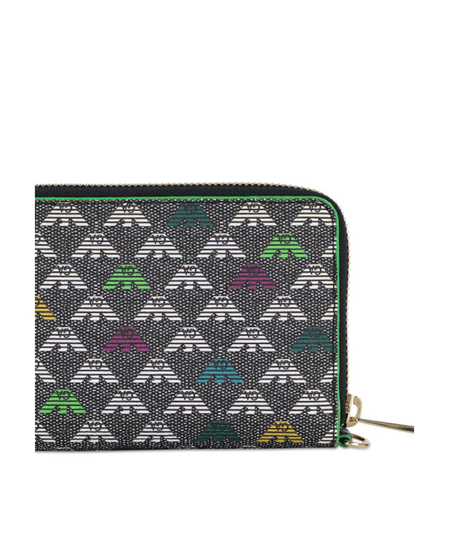 Emporio Armani Logo Details Wallet In Black