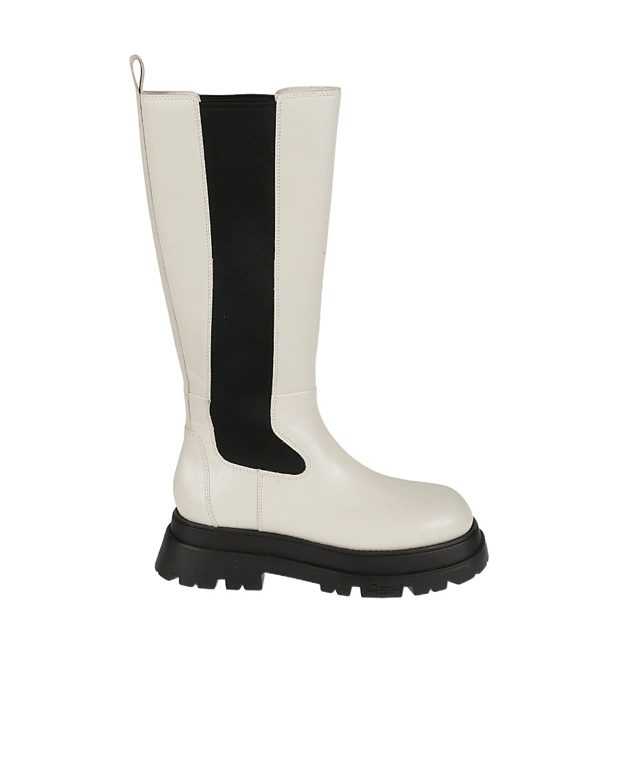 Ash Woman Boot Ivory Size 8 Soft Leather In Black