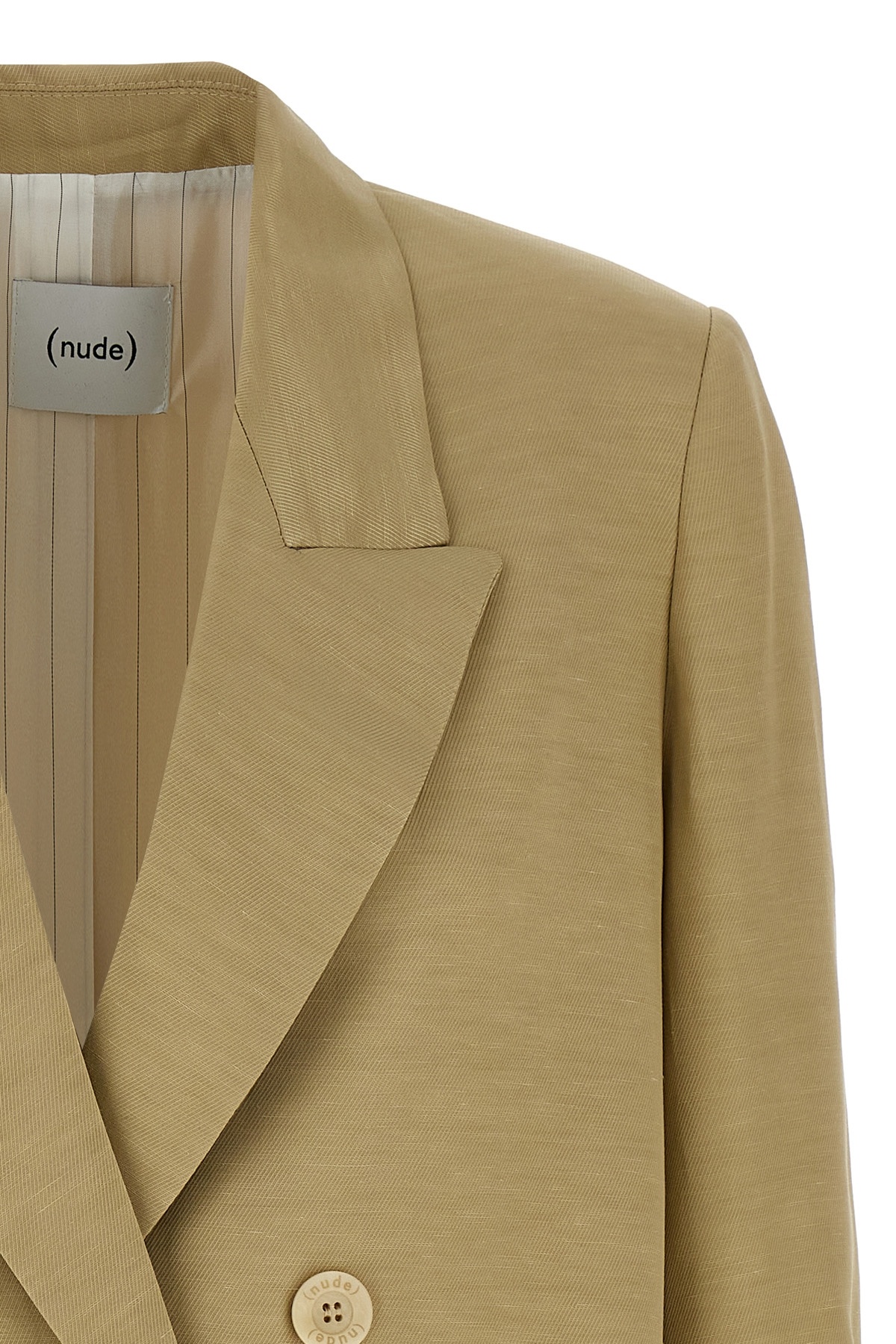 Shop Nude Double-breasted Blazer In Green