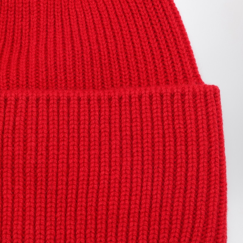 Destin Surl Rib Knitted Cap In Red