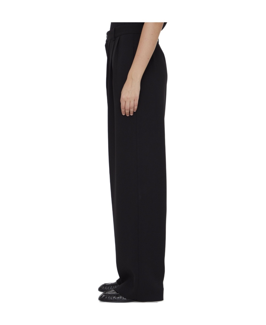 The Row Rufos Wide Leg Trousers In Black