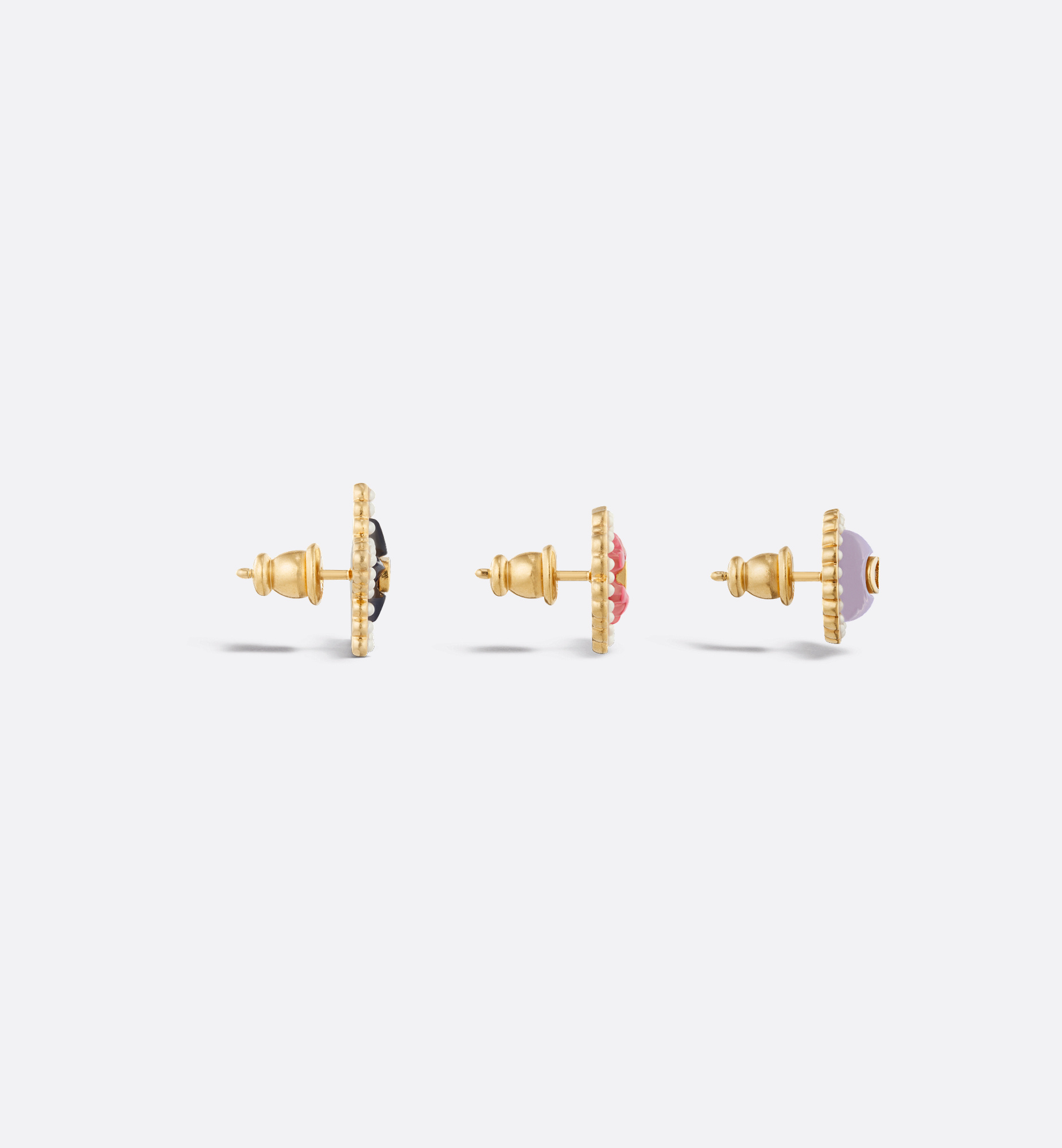 Dior Inlaid Earrings Set Of Three In Multi