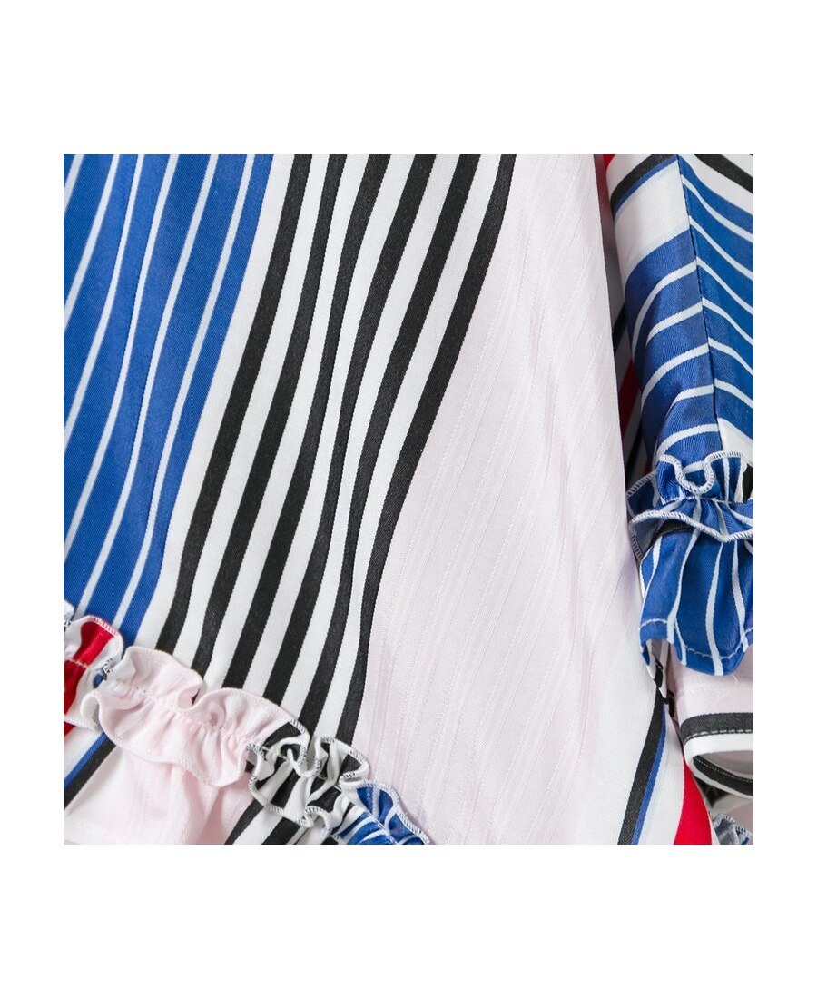 Msgm Sharp-angled Striped Skirt In White